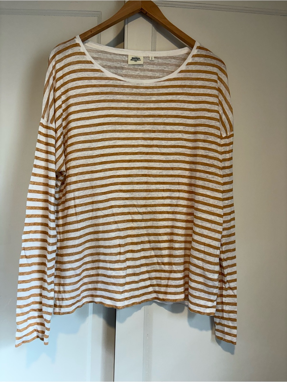 Hartford Alternative Classics 100% Linen  Striped Long Sleeve Top Boho Coastal